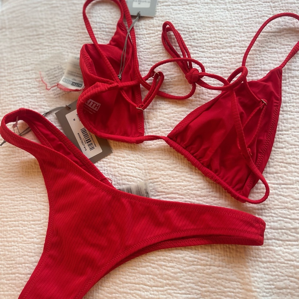 Kith Red Swim Bikini Top Large Bottom Medium Brand New Tags Final Sale